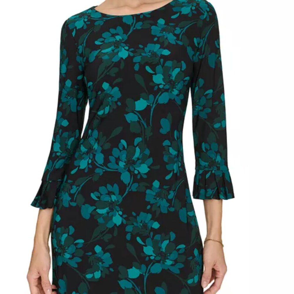 Tommy Hilfiger Teal Floral Long Sleeve Dress. New without tags.